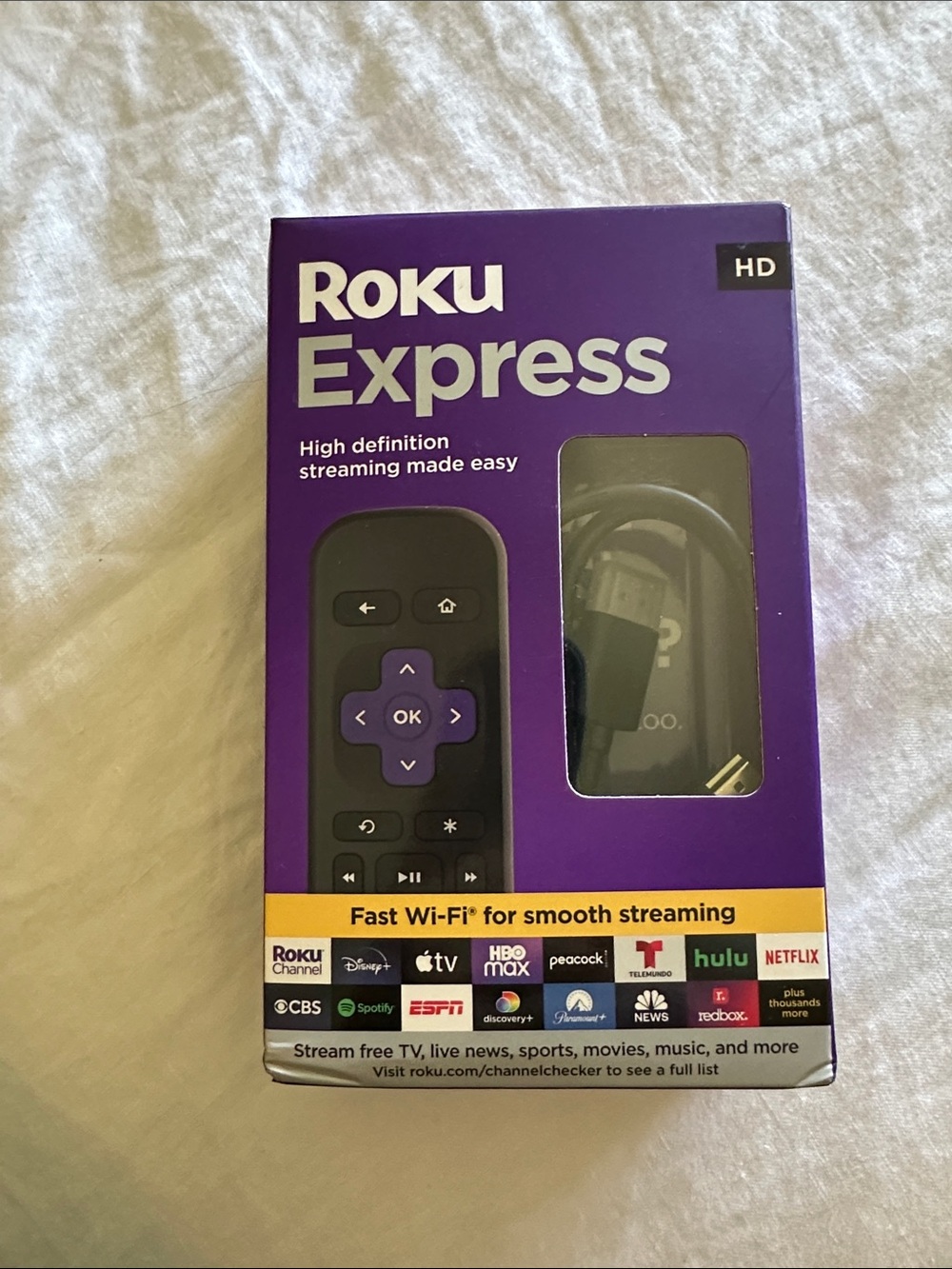 Roku Streaming Player with Purple-Accented Remote